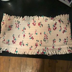 strapless floral swimsuit top